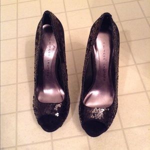 Black Sequin Heels