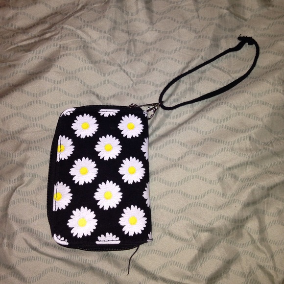 Wet seal flower printed wristlet