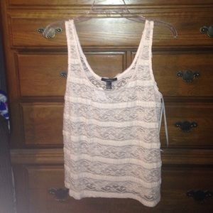 Pink lace tank top