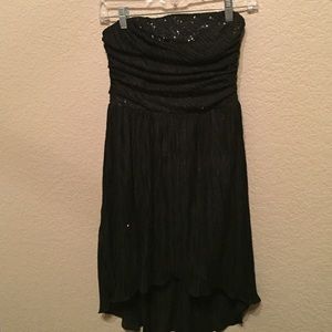 Black sequins strapless dress