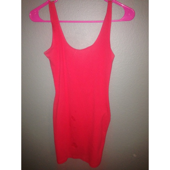 Red backless dress