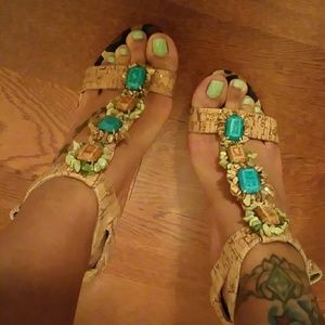 Gorgeous tropical colored embellished heel!