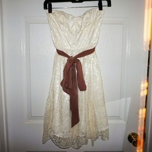 Urban Outfitters Strapless Lace White Dress