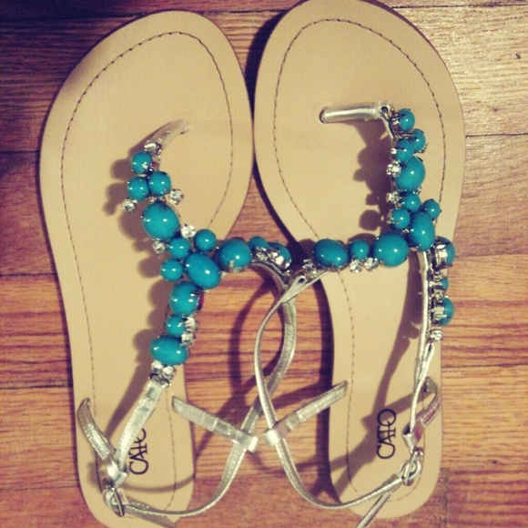 SOLD Turquoise Sandals - Picture 3 of 3