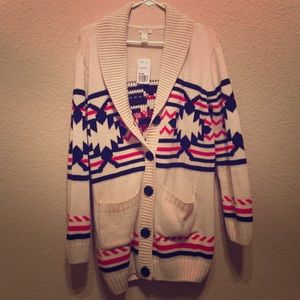 Aztec print cardigan