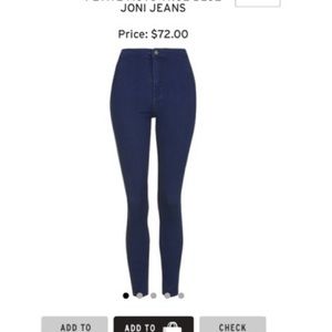 Top shop joni jeans size 25