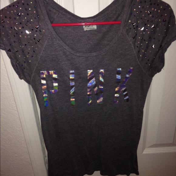 SOLD! PINK studded Tshirt