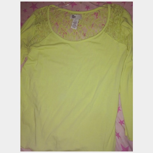Lace back yellow/green/ lime top