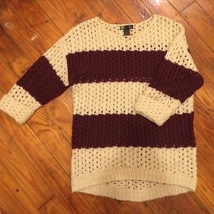 Maroon and creme sweater