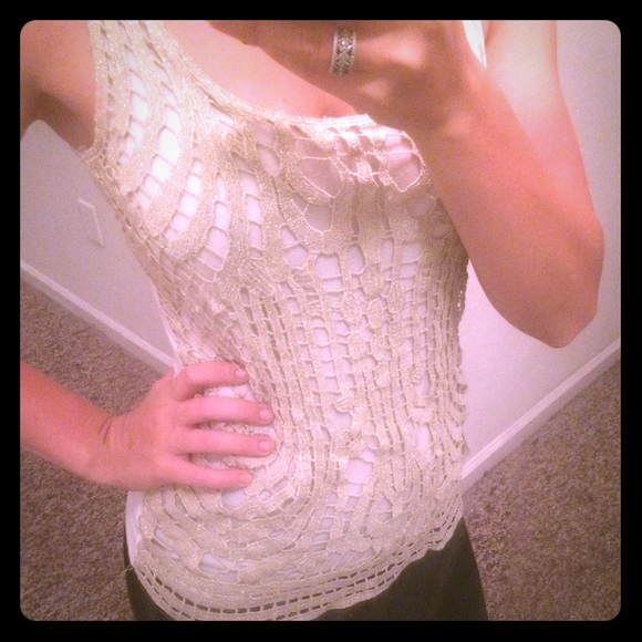 Gold lace tank