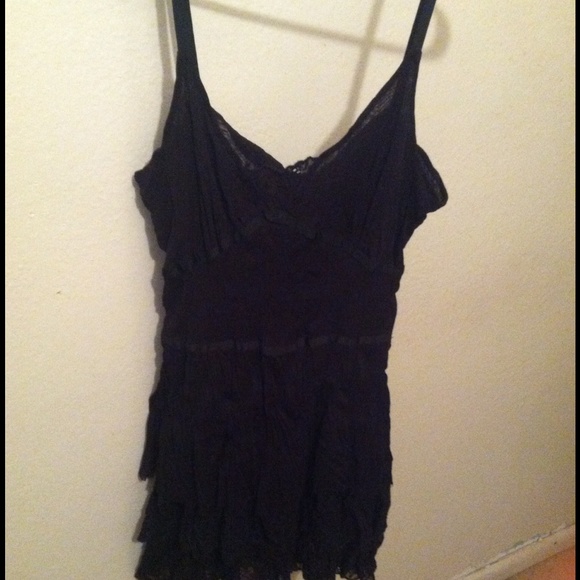 Black dress with 3-layered on the bottom