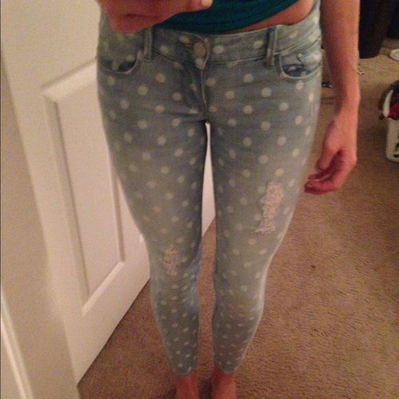 Polka dot jeans by Express