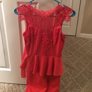 coral dress from Charlotte Russe