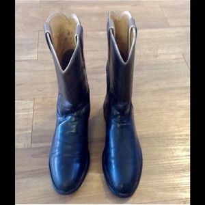Women's Justin Cowboy Black Leather Boots SZ: 7B