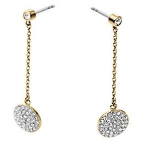 Michael Kors Pave Linear Delicate Drop Earrings