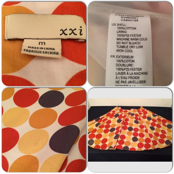 Bundled - Cream skirt w/ big polka dot pattern - Picture 4 of 4