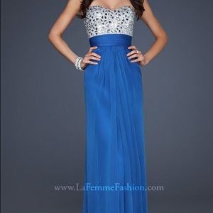 La Femme Blue Prom Dress: Item Number #17909