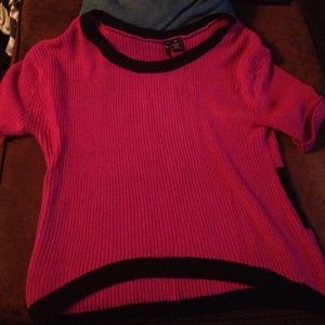 Super soft cute sweater. Black and hot pink