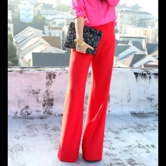 SOLD IN BNDL Red BCBGMaxAzria Wide-leg Pants - Picture 3 of 4