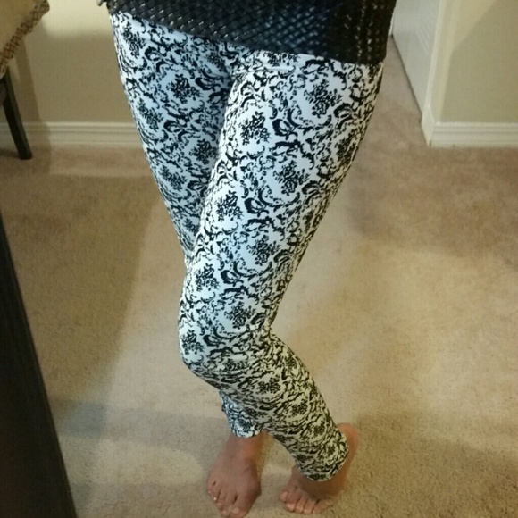 Paisley denim pants
