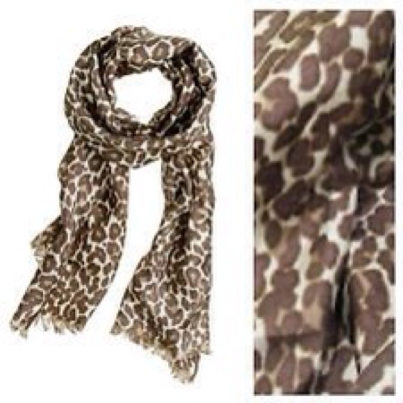 J.Crew Silk Leopard Print Scarf