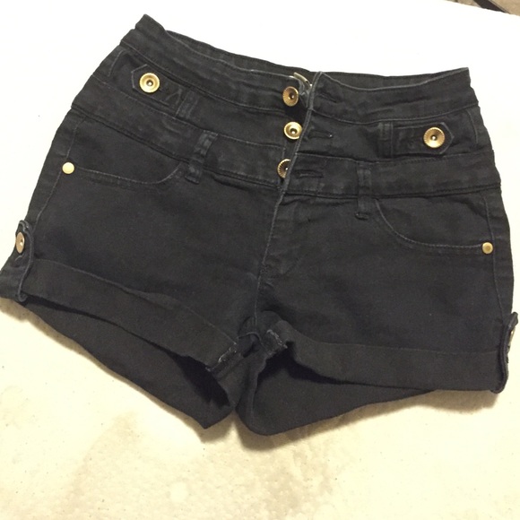 Black high wasted shorts