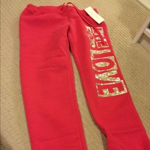 Hot pink sweatpants