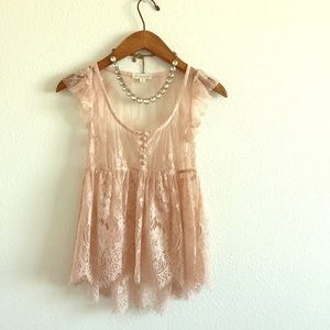 Pretty, pink, lace top.