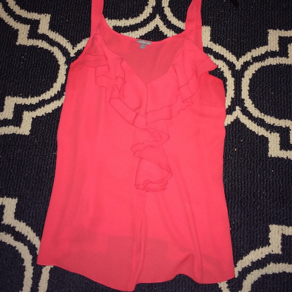 Bright orange ruffle top