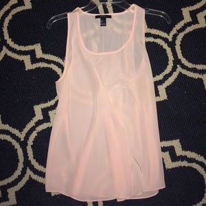 Pale pink sheer tank top