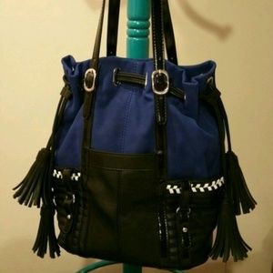 JustFab Blue Bucket Shoulder Bag