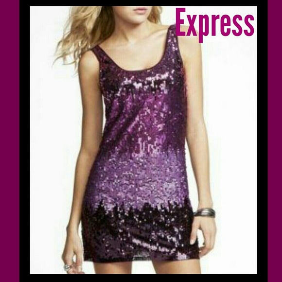 purple ombre sequin dress