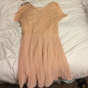 Pink lace top dress