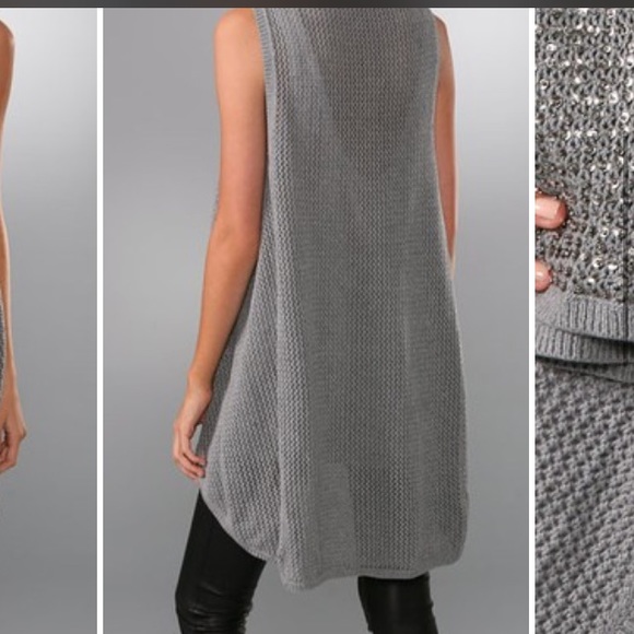 Alice olivia sequined cascade cardigan vest XS/P - Picture 2 of 5