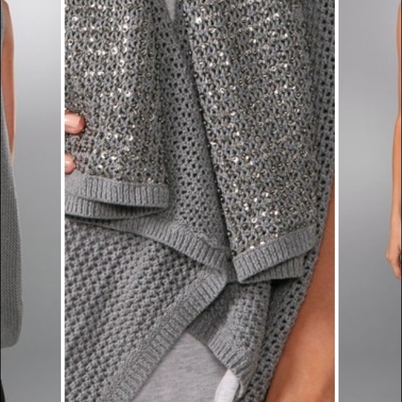 Alice olivia sequined cascade cardigan vest XS/P - Picture 3 of 5
