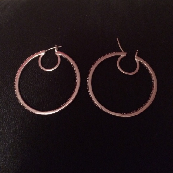 Sterling silver diamond earrings