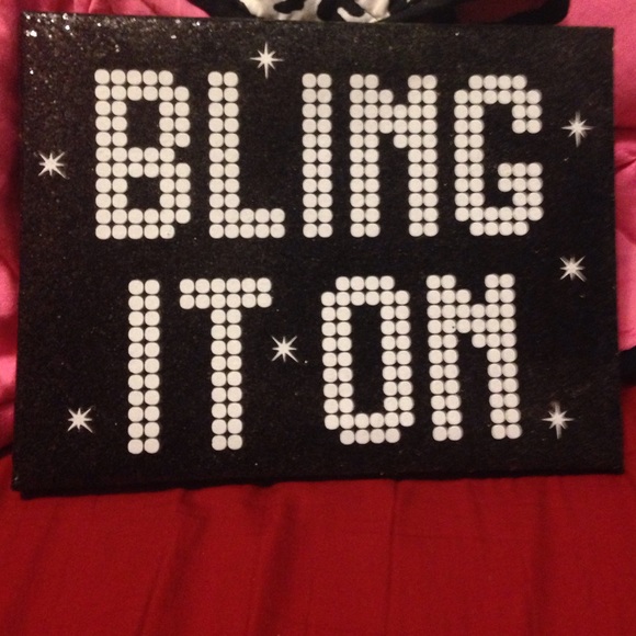 Claire's Accessories - Bling it on decorative sign w/black glitter back