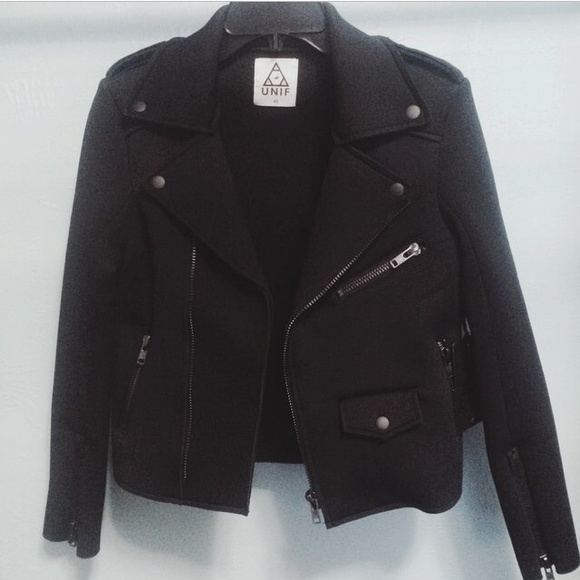 UNIF Outerwear - UNIF Neoprene Moto Jacket // ON DEPOP