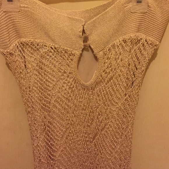 ♦️SOLD♦️👍 Bebe Tan Strapless Crochet dress - Picture 4 of 4