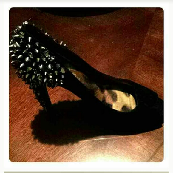 Black suede Spikes Sam Edelman pumps. Price Firm!