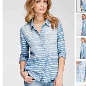 Brand new denim button down shirt