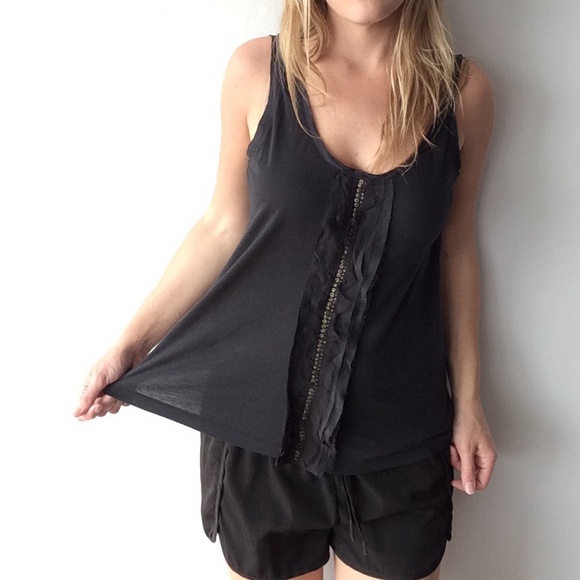 J. Crew Tops - J. Crew ruffle front embellished tank