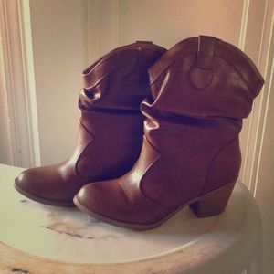 Brown ankle booties