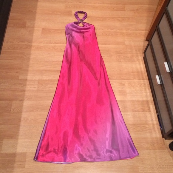 GORGEOUS PInk and Purple Silk Ombré Gown
