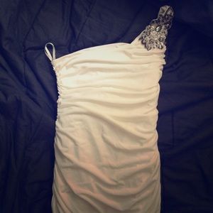 One strap white dress