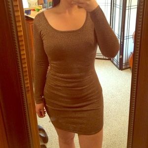 Shimmering Gold Sweater Dress