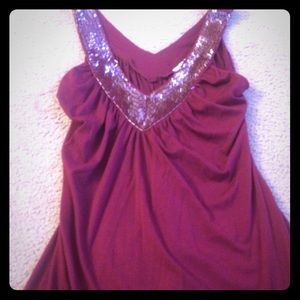 Burgundy Sequenced Top