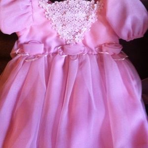 New infant  girl  pink dress with panties.
