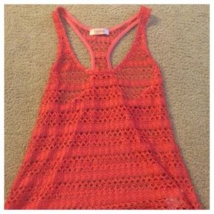 Racer back orange mesh top