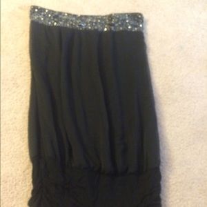 Black sequenced tube top dress